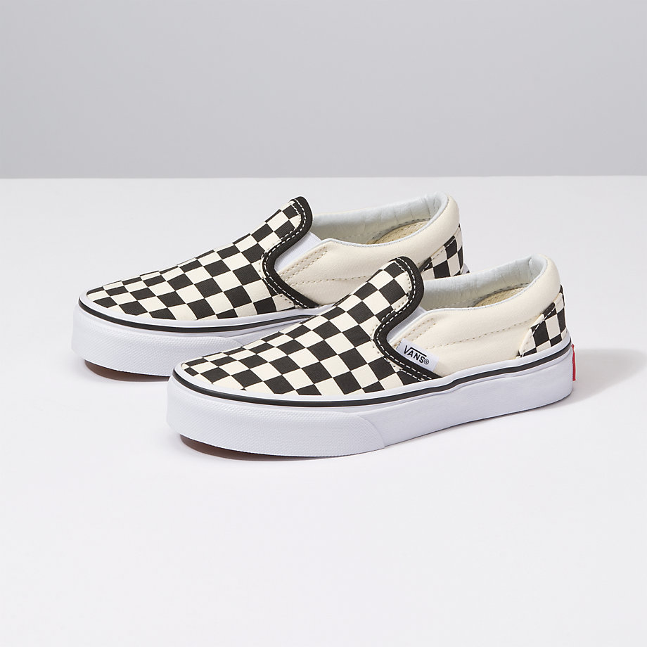 Vans Erkek Çocuk Kaykay Ayakkabısı Checkerboard Slip-On Siyah/Beyaz Yeni Sezon | 21851-881